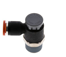 Válvula de control de flujo Codo de medición 8 mm - R3/8'' Latón/PA 66 Tuerca de seguridad