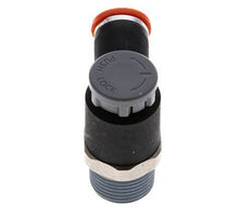 Válvula de control de flujo Codo de medición 8 mm - R3/8'' Latón/PA 66 Tuerca de seguridad