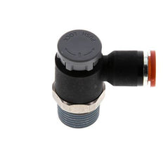 Válvula de control de flujo Codo de medición 8 mm - R3/8'' Latón/PA 66 Tuerca de seguridad