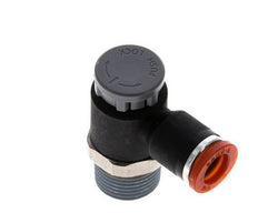 Válvula de control de flujo Codo de medición 8 mm - R3/8'' Latón/PA 66 Tuerca de seguridad