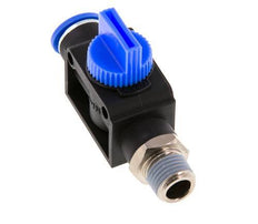 Válvula manual de cierre de 3/2 vías 10 mm - R1/4'' Plástico/Latón Ventilación del lado del tubo