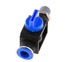 Válvula manual de cierre de 3/2 vías 10 mm - R1/4'' Plástico/Latón Ventilación del lado del tubo