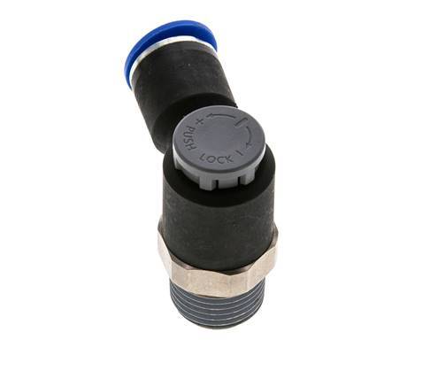 Válvula de control de flujo Codo de salida del medidor 12 mm - R1/2'' Latón/PA 66 Tuerca de seguridad