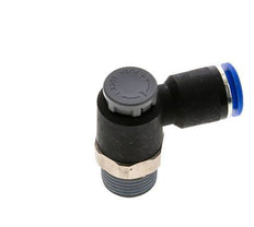 Válvula de control de flujo Codo de salida del medidor 12 mm - R1/2'' Latón/PA 66 Tuerca de seguridad