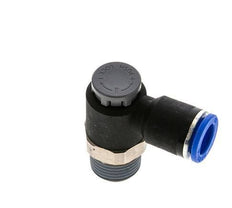Válvula de control de flujo Codo de salida del medidor 12 mm - R1/2'' Latón/PA 66 Tuerca de seguridad