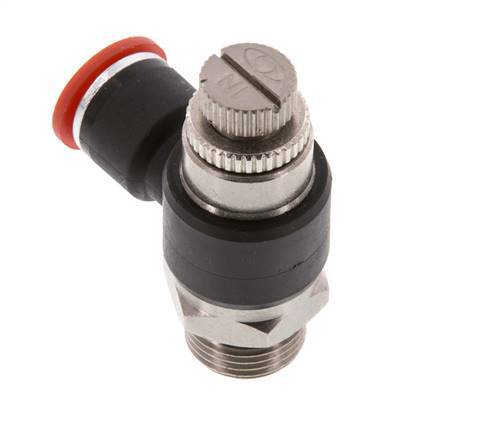 Silenciador de control de flujo Codo de entrada del medidor 10 mm - G3/8'' Latón/PA 66