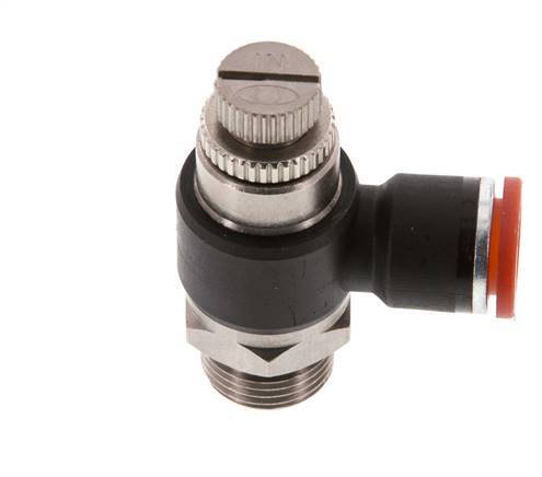 Silenciador de control de flujo Codo de entrada del medidor 10 mm - G3/8'' Latón/PA 66