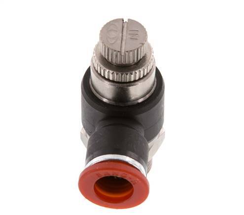 Silenciador de control de flujo Codo de entrada del medidor 10 mm - G3/8'' Latón/PA 66
