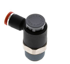 Válvula de control de flujo Codo de medición 8 mm - R1/2'' Latón/PA 66 Tuerca de seguridad