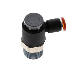 Válvula de control de flujo Codo de medición 8 mm - R1/2'' Latón/PA 66 Tuerca de seguridad