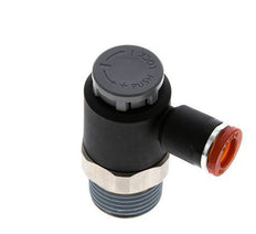 Válvula de control de flujo Codo de medición 8 mm - R1/2'' Latón/PA 66 Tuerca de seguridad