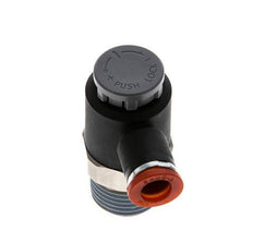 Válvula de control de flujo Codo de medición 8 mm - R1/2'' Latón/PA 66 Tuerca de seguridad