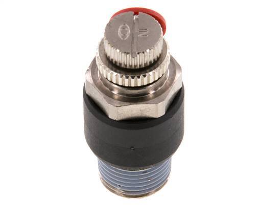 Silenciador de control de flujo Codo de entrada al medidor 6 mm - R3/8'' Latón/PA 66
