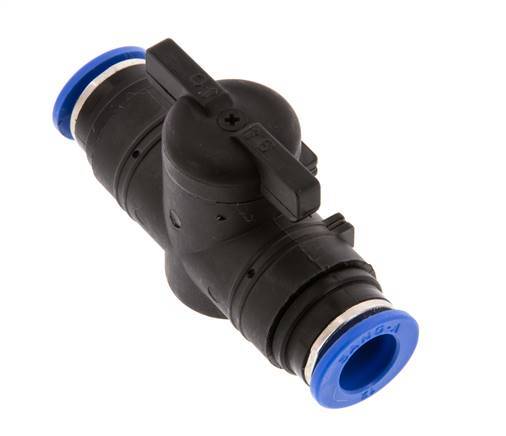 Válvula de bola recta de 2 vías 12 mm plástico/latón