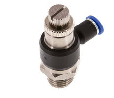Silenciador de control de flujo Codo de salida de medidor 4 mm - G1/4'' Latón/PA 66