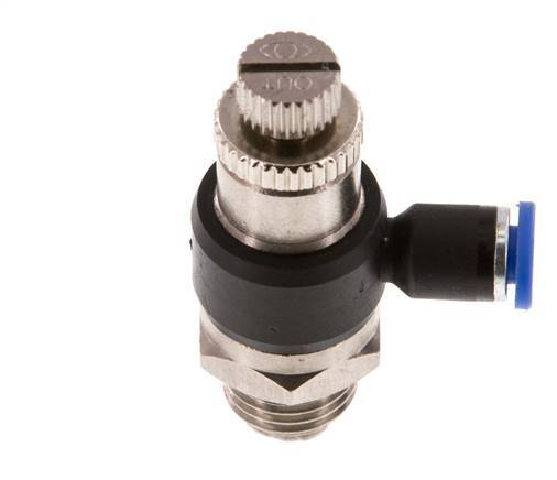 Silenciador de control de flujo Codo de salida de medidor 4 mm - G1/4'' Latón/PA 66