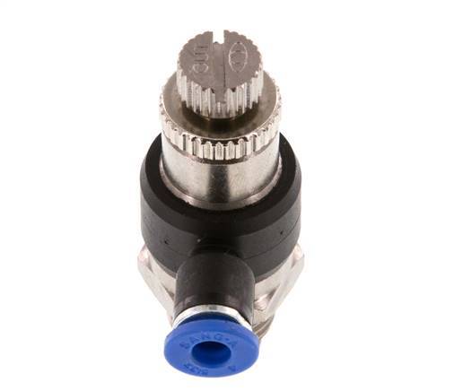 Silenciador de control de flujo Codo de salida de medidor 4 mm - G1/4'' Latón/PA 66