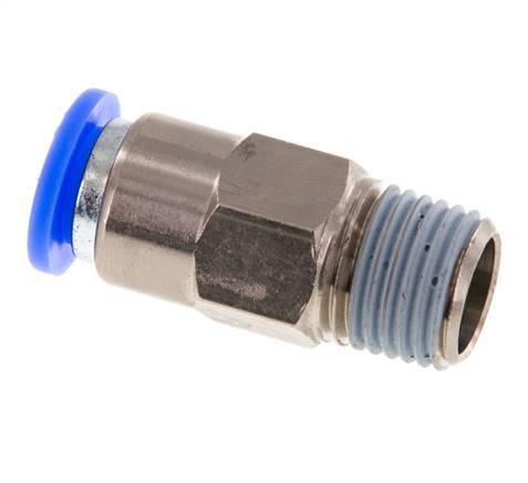Racor rápido de 8 mm y R1/4'' macho con cierre automático de latón/PBT 0-10bar (0-145psi) [2 piezas]