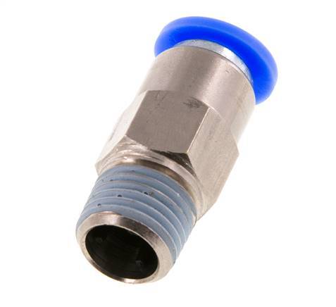 Racor rápido de 8 mm y R1/4'' macho con cierre automático de latón/PBT 0-10bar (0-145psi) [2 piezas]