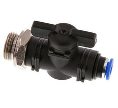 Válvula de bola recta de 2 vías 6 mm - G3/8'' Plástico/Latón