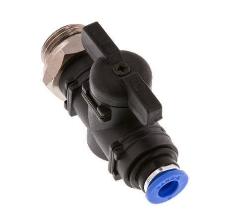 Válvula de bola recta de 2 vías 6 mm - G3/8'' Plástico/Latón