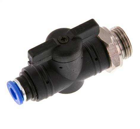 Válvula de bola recta de 2 vías 6 mm - G3/8'' Plástico/Latón