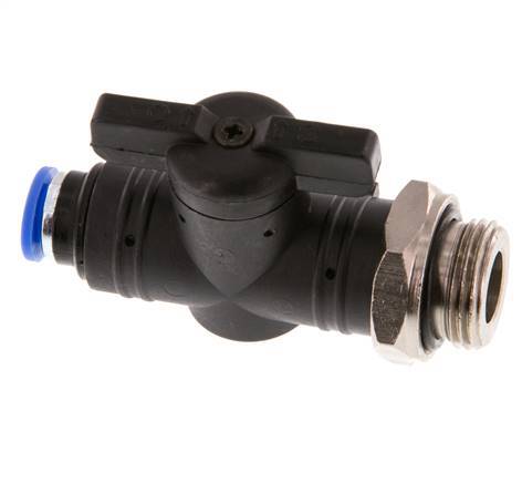 Válvula de bola recta de 2 vías 6 mm - G3/8'' Plástico/Latón