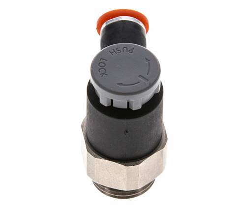 Válvula reguladora de caudal Codo de entrada 6 mm - G3/8'' Latón/PA 66 Tuerca de seguridad