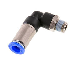 Racor rápido 10mm y R1/4'' Codo autoblocante macho Latón/PBT 0-10bar (0-145psi)