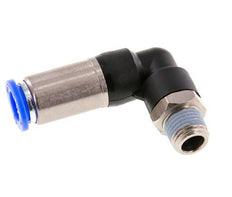 Racor rápido 10mm y R1/4'' Codo autoblocante macho Latón/PBT 0-10bar (0-145psi)