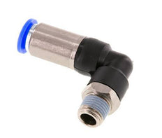 Racor rápido 10mm y R1/4'' Codo autoblocante macho Latón/PBT 0-10bar (0-145psi)