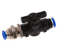 Válvula de bola recta de 2 vías 8 mm de plástico/latón