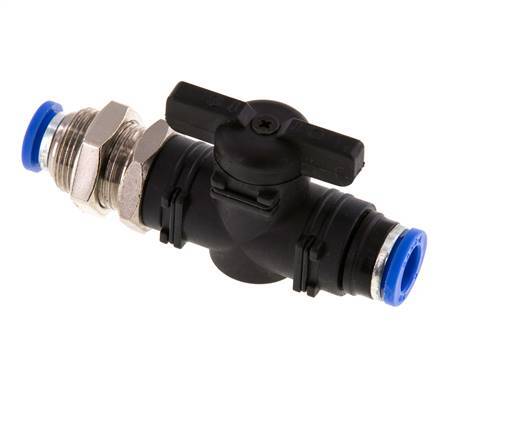 Válvula de bola recta de 2 vías 8 mm de plástico/latón