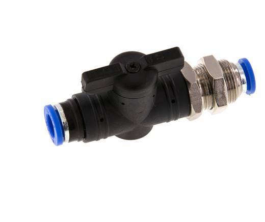 Válvula de bola recta de 2 vías 8 mm de plástico/latón