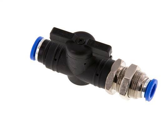Válvula de bola recta de 2 vías 8 mm de plástico/latón