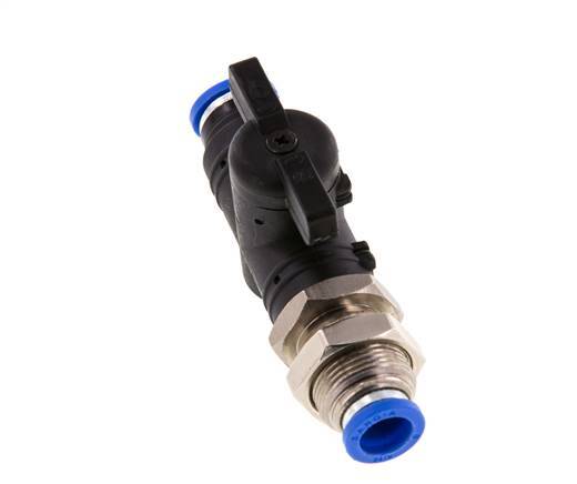 Válvula de bola recta de 2 vías 8 mm de plástico/latón