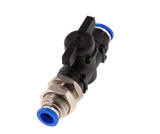 Válvula de bola recta de 2 vías 8 mm de plástico/latón