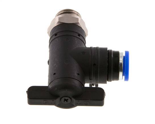 Válvula de bola de codo de 2 vías 8 mm - G1/4'' Plástico/Latón