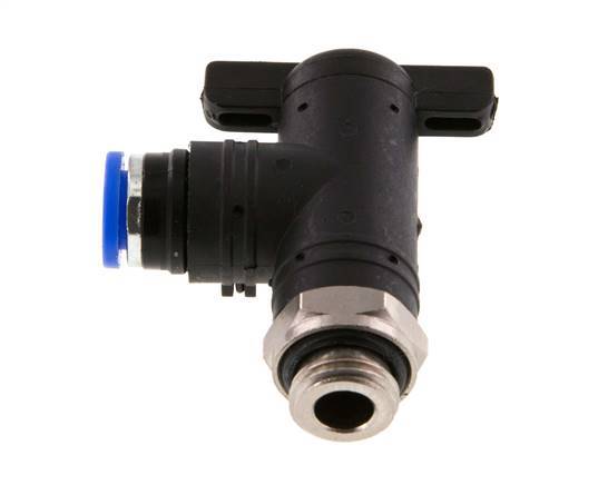 Válvula de bola de codo de 2 vías 8 mm - G1/4'' Plástico/Latón
