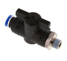 Válvula de bola recta de 2 vías 6 mm - R1/8'' Plástico/Latón