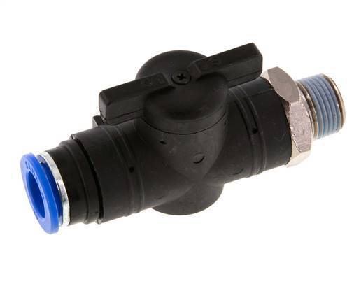 Válvula de bola recta de 2 vías 12 mm - R3/8'' Plástico/Latón