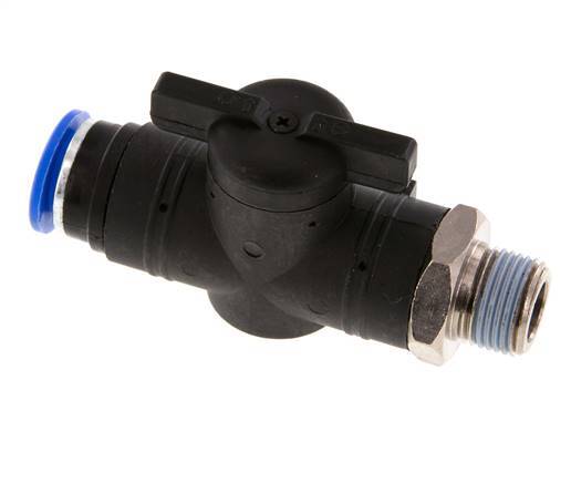 Válvula de bola recta de 2 vías 12 mm - R3/8'' Plástico/Latón