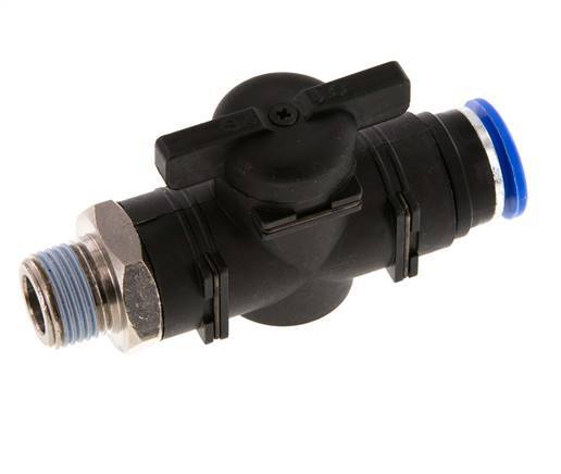 Válvula de bola recta de 2 vías 12 mm - R3/8'' Plástico/Latón