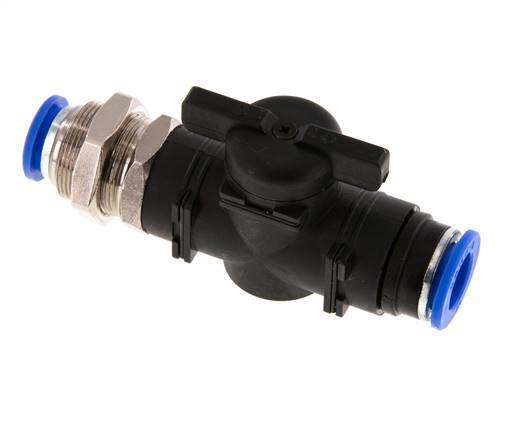 Válvula de bola recta de 2 vías, 12 mm, de plástico/latón