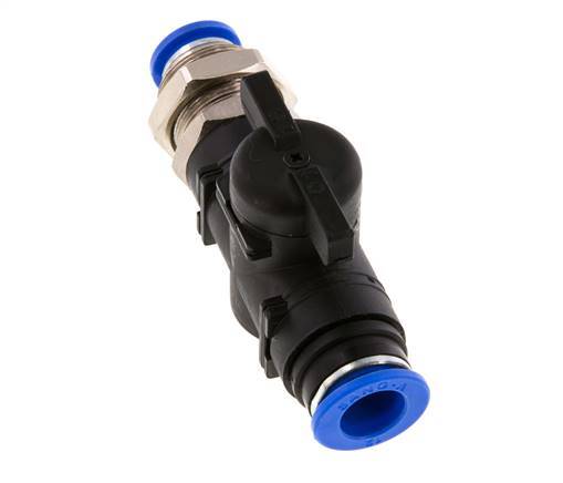 Válvula de bola recta de 2 vías, 12 mm, de plástico/latón
