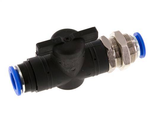 Válvula de bola recta de 2 vías, 12 mm, de plástico/latón