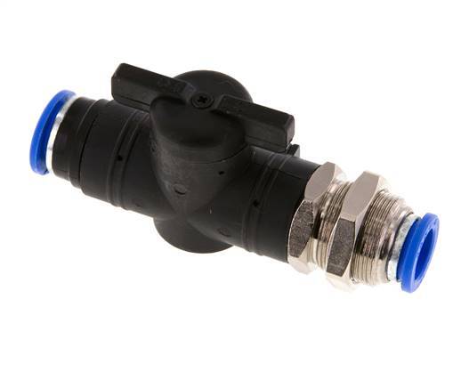 Válvula de bola recta de 2 vías, 12 mm, de plástico/latón