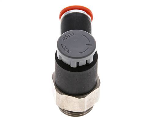 Válvula de control de flujo Codo de medición 8 mm - G3/8'' Latón/PA 66 Tuerca de seguridad
