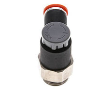 Válvula de control de flujo Codo de medición 8 mm - G3/8'' Latón/PA 66 Tuerca de seguridad