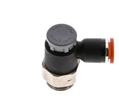 Válvula de control de flujo Codo de medición 8 mm - G3/8'' Latón/PA 66 Tuerca de seguridad